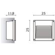 Corp incastrat perete ARPA 250x250mm IP65 26W G24 d3 negru
