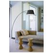 Lampadar ZANZIBAR negru E27 1x60W cu abajur diametru 50cm si baza din marmura