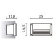 Corp incastrat perete ARPA 250x145mm IP65 26W G24 d3 negru