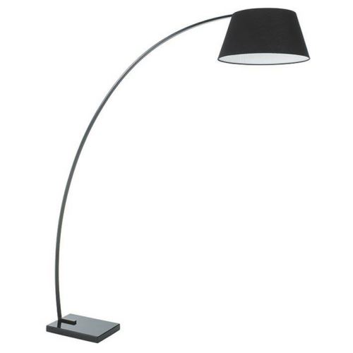 Lampadar ZANZIBAR negru E27 1x60W cu abajur diametru 50cm si baza din marmura