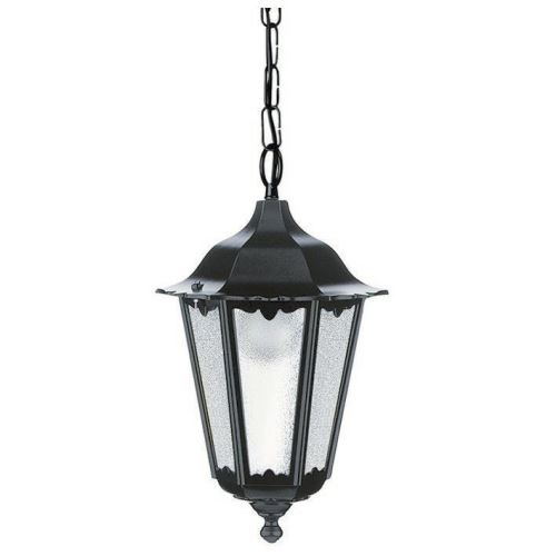Corp suspendat exterior PIN IP43 100W E27 sticla transparenta negru