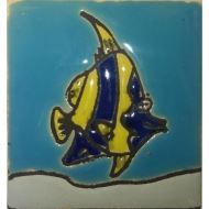Magnet pestisor galben-albastru 4x4 cm